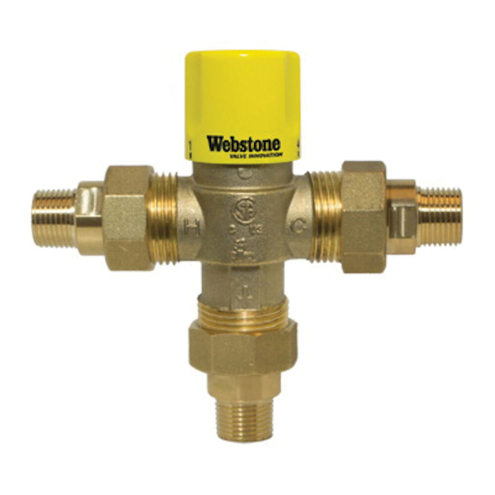 H-74202W Thermostatic Mixing Valve With Temperature Locking Handle, Brass Body