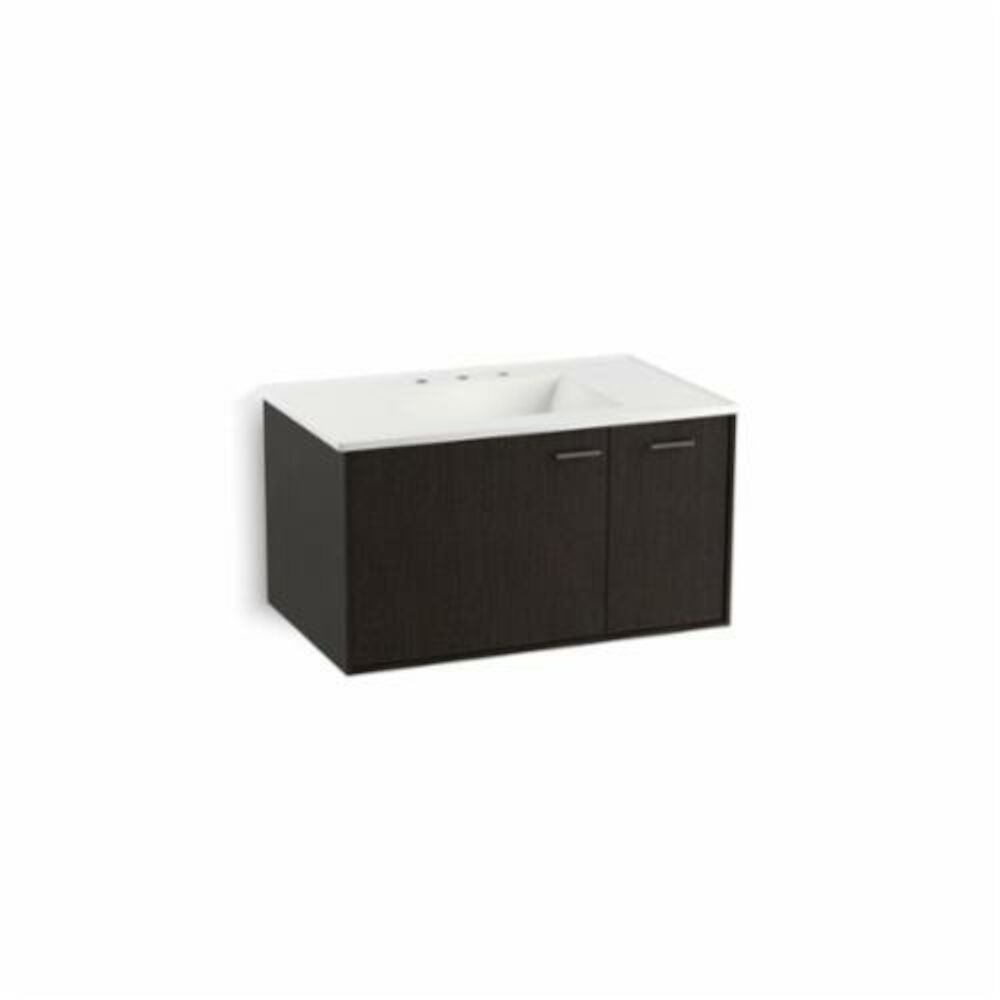 99543-R-1WK Jute® Bathroom Vanity Cabinet, 19-1/2 in OAHx36 in OAWx21-7/8 in OAD, Wall Mount, Satin Oak Cabinet