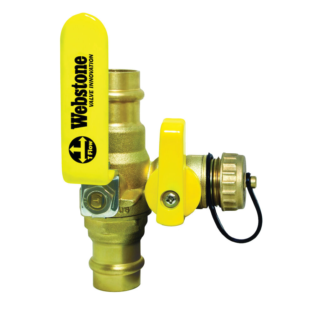 80614 Webstone Pro-Connect Press, Clean Brass, Ball Drain, Ball Valve, Series: Pro-Pal® 8061W, 1" Nominal, Press, 250 psi CWP, 250 deg F