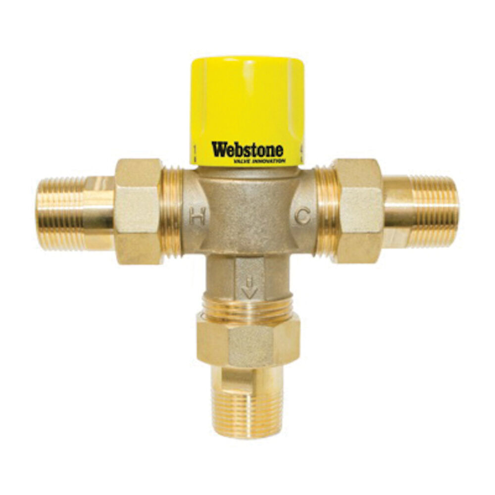 H-74203W Thermostatic Mixing Valve With Temperature Locking Handle, Brass Body