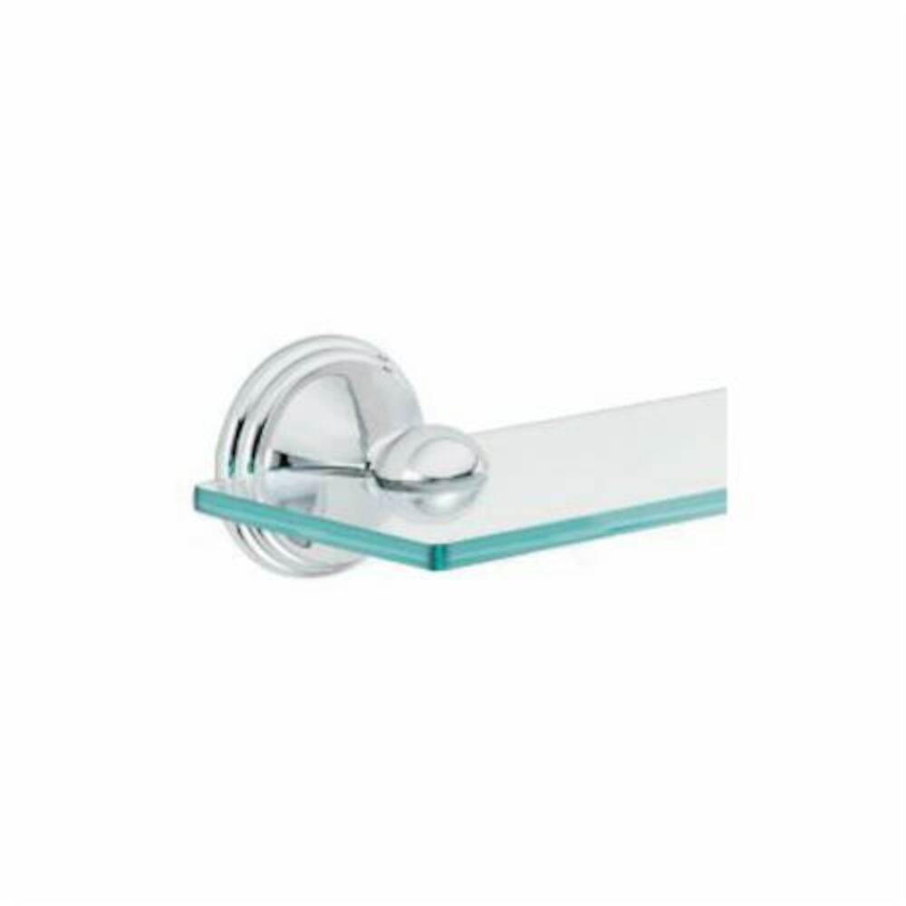 Moen® DN8490CH Preston Vanity Shelf, 19-1/2" OALx4-1/2" OADx2.23" OAH, Tempered Glass/Zinc, Import