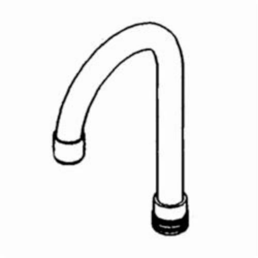 104429 Gooseneck Spout, 5-3/4" Lx10-1/4" H, Brass, Chrome Plated