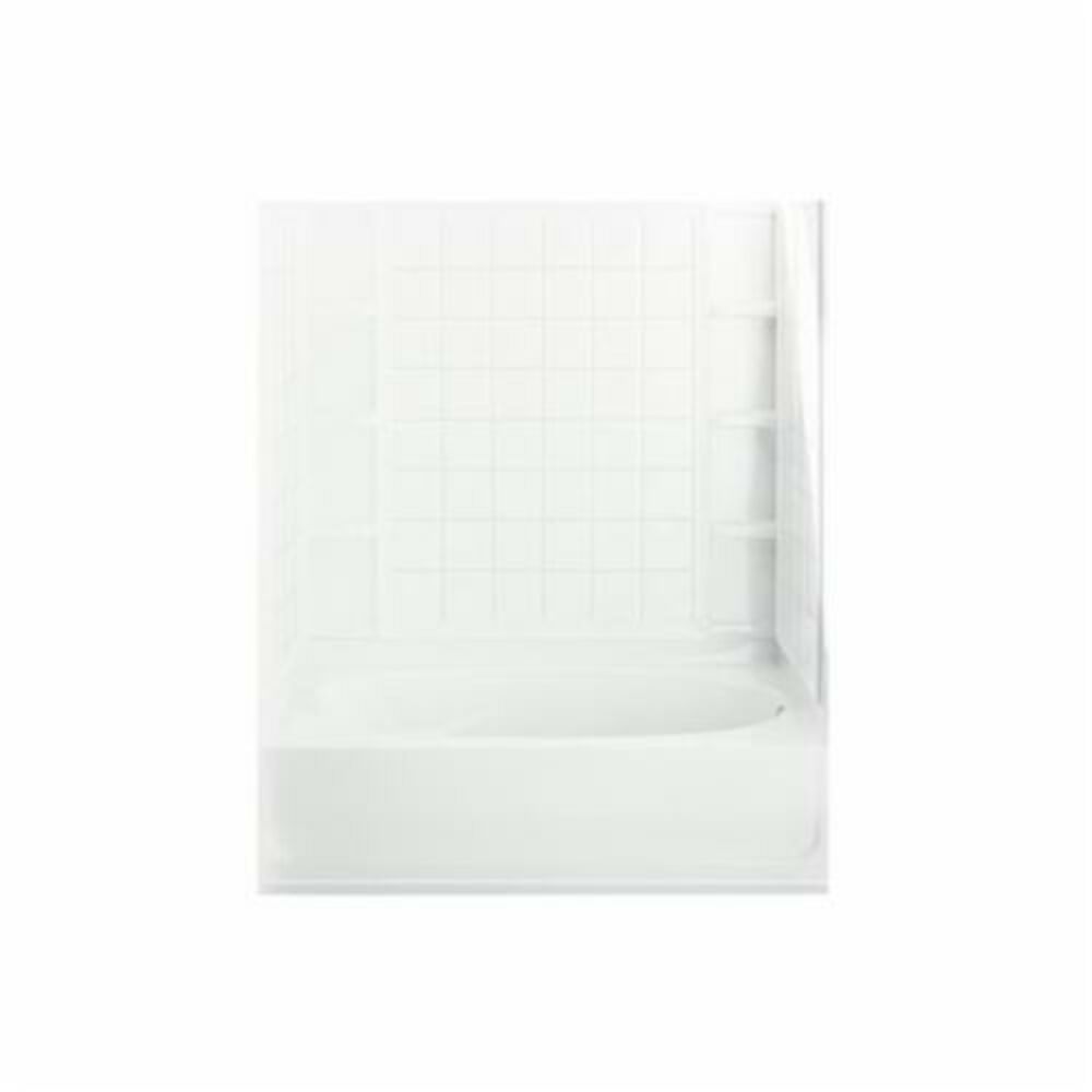 Sterling® 71100128-0 Ensemble™ Above Floor Drain Tile Bath/Shower, 60" Lx36" Wx74-1/4" H, Vikrell®, White