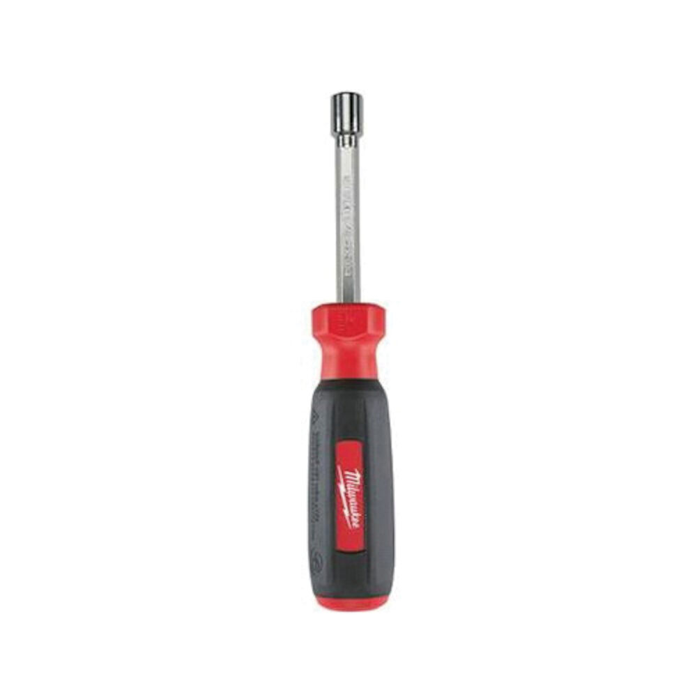Milwaukee® Tool 48-22-2434 Nut Driver, Metric, 7 mm, Hollow Hex Shank, Black/Red Cushion Grip Handle, Chrome Plated