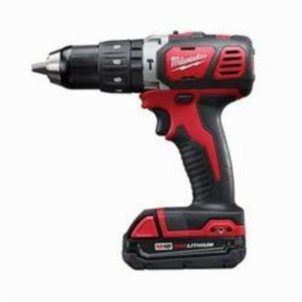 Milwaukee® Tool 2607-22CT Cordless Hammer Drill/Driver Kit, 1/2" Metal Single Sleeve Ratcheting Lock Chuck, 400/1800 rpm No-Load