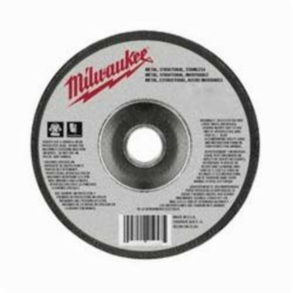 Milwaukee® Tool 49-94-6305 Depressed Center Cut-Off Wheel, 6" Dia x 0.045" THK, 7/8" Center Hole, 60 Grit, Aluminum Oxide Abrasive