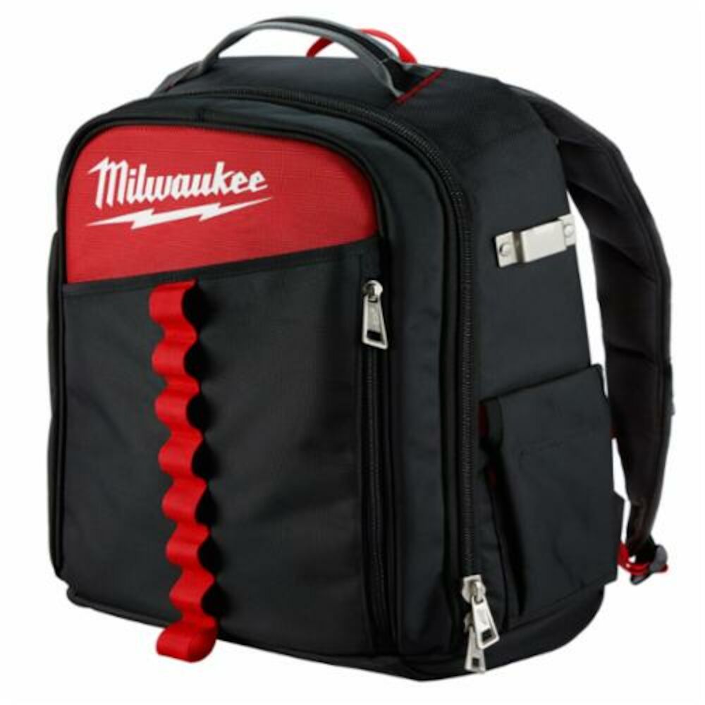 Milwaukee® Tool 48-22-8202 Low Profile Backpack, 1680D Ballistic, Black/Red