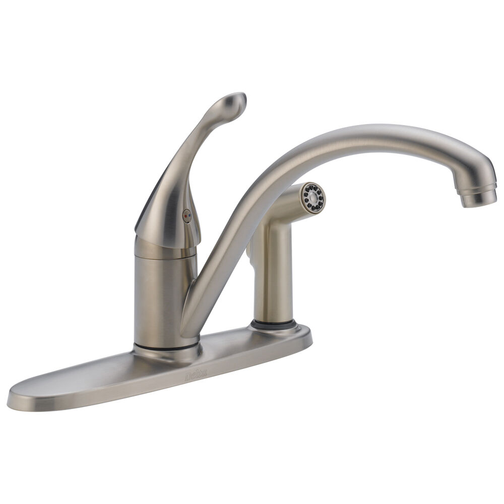 340-SS-DST Collins™ Kitchen Faucet, 1.8 gpm, 8 in Center, Stainless Steel, 1-Handle, Domestic